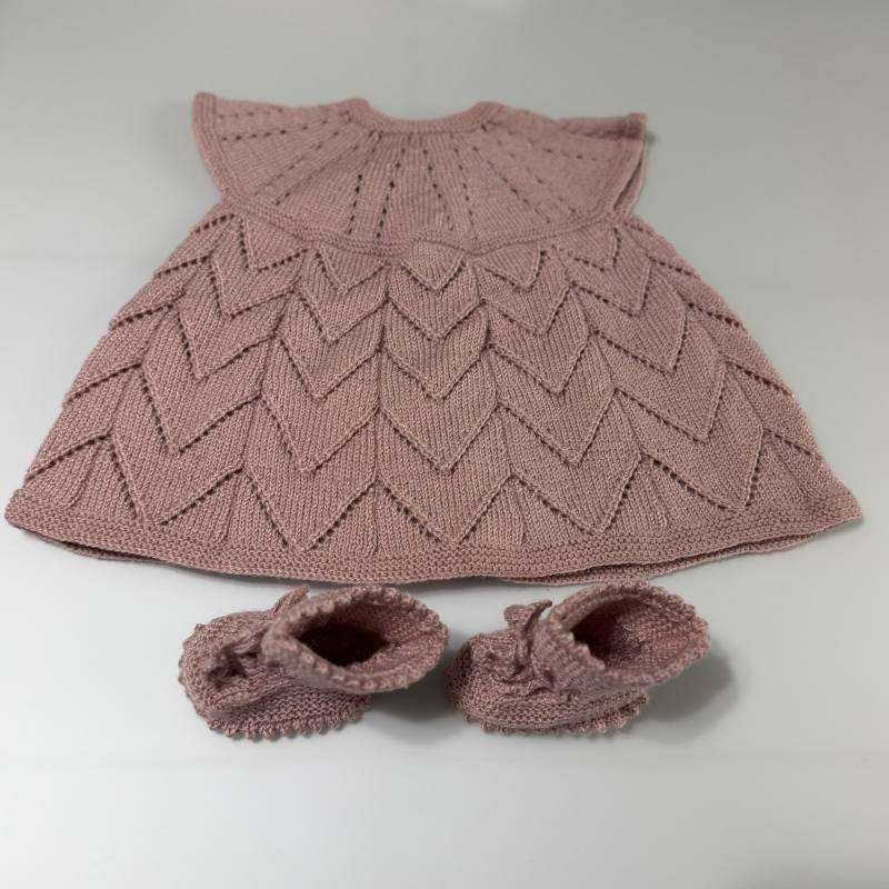 SANIYE Baby Girls Dusty Rose Cable Knit Dress & Socks Set 3 IMG 7041