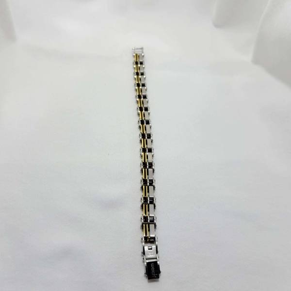 SANIYE Men's Tri-Tone Black Gold Silver Stainless Steel Chain Bracelet 5 SANIYE Men's Tri-Tone Black Gold Silver Stainless Steel Chain Bracelet - Image 5