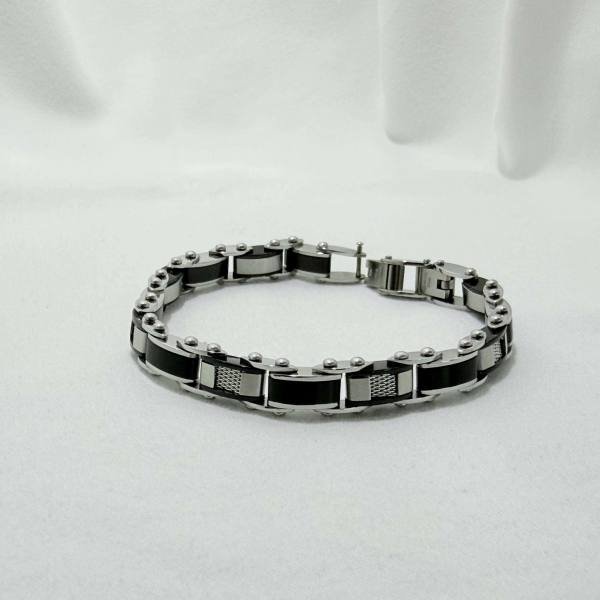 SANIYE Men's Reversible Double-Sided Stainless Steel Link Bracelet 2 SANIYE Men's Reversible Double-Sided Stainless Steel Link Bracelet - Image 2