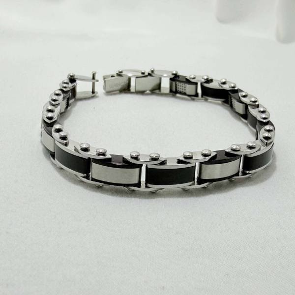 SANIYE Men's Reversible Double-Sided Stainless Steel Link Bracelet 4 SANIYE Men's Reversible Double-Sided Stainless Steel Link Bracelet - Image 4